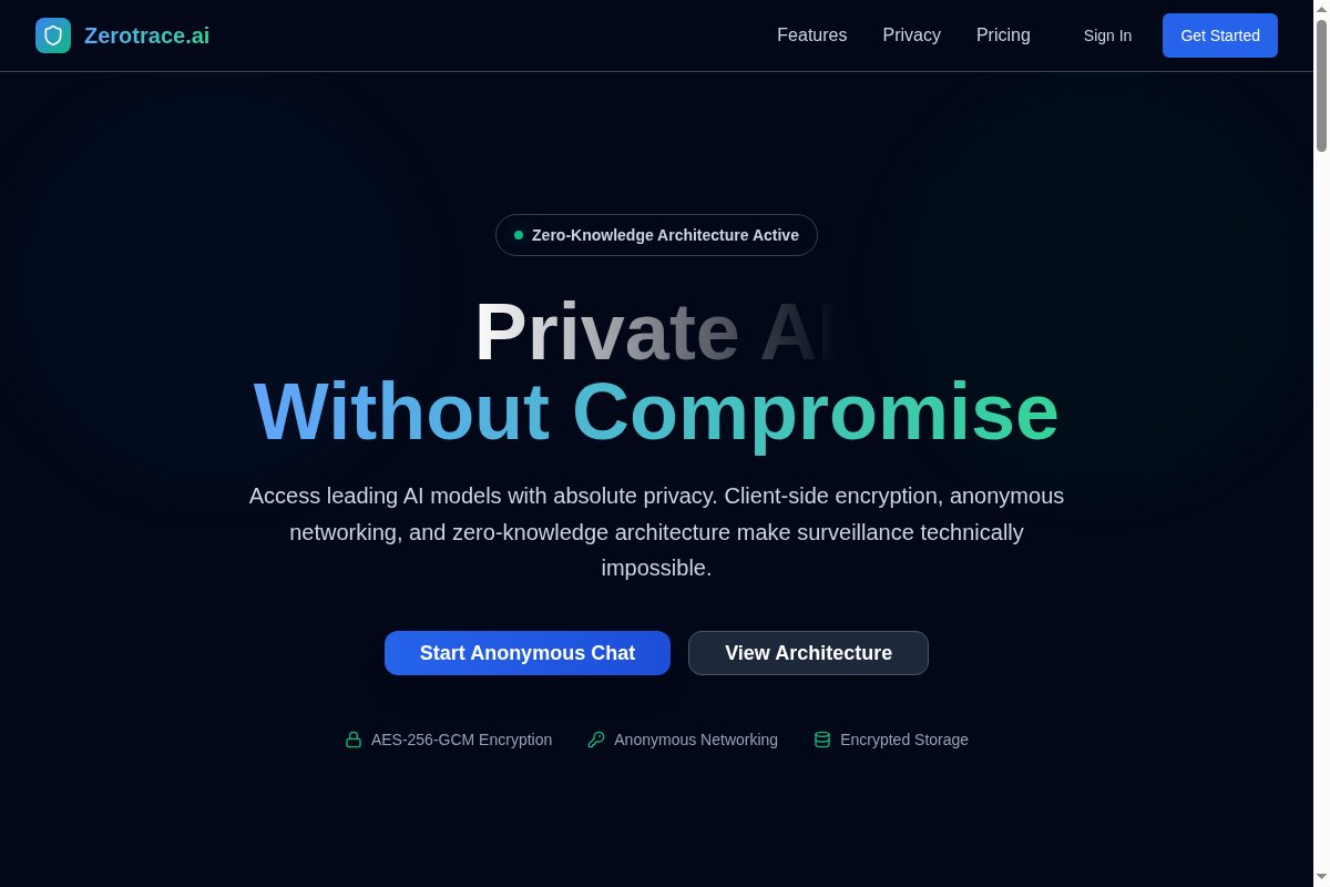 Zero Trace LLM Screenshot
